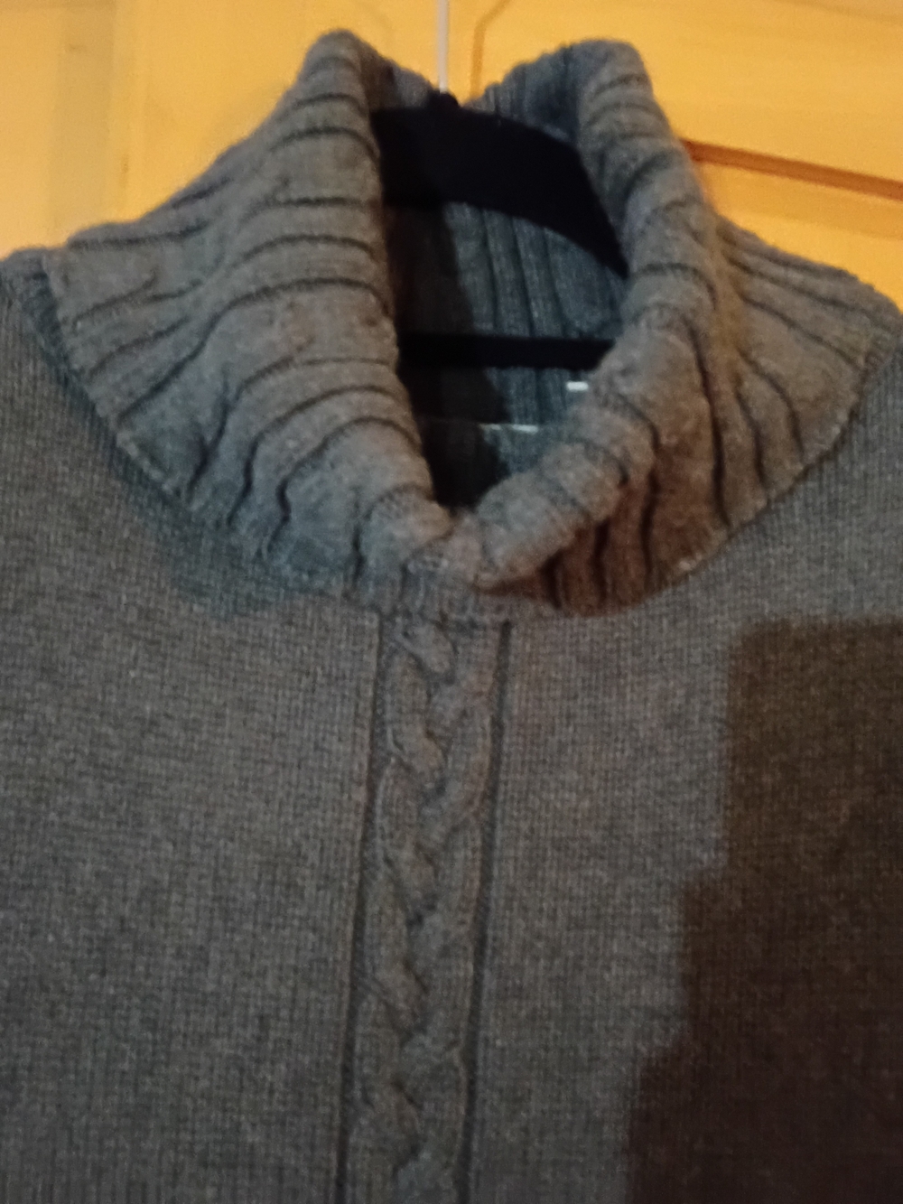 Vintage Bill Blass Jeans Gray Turtleneck Cable-Knit Sweater Preloved